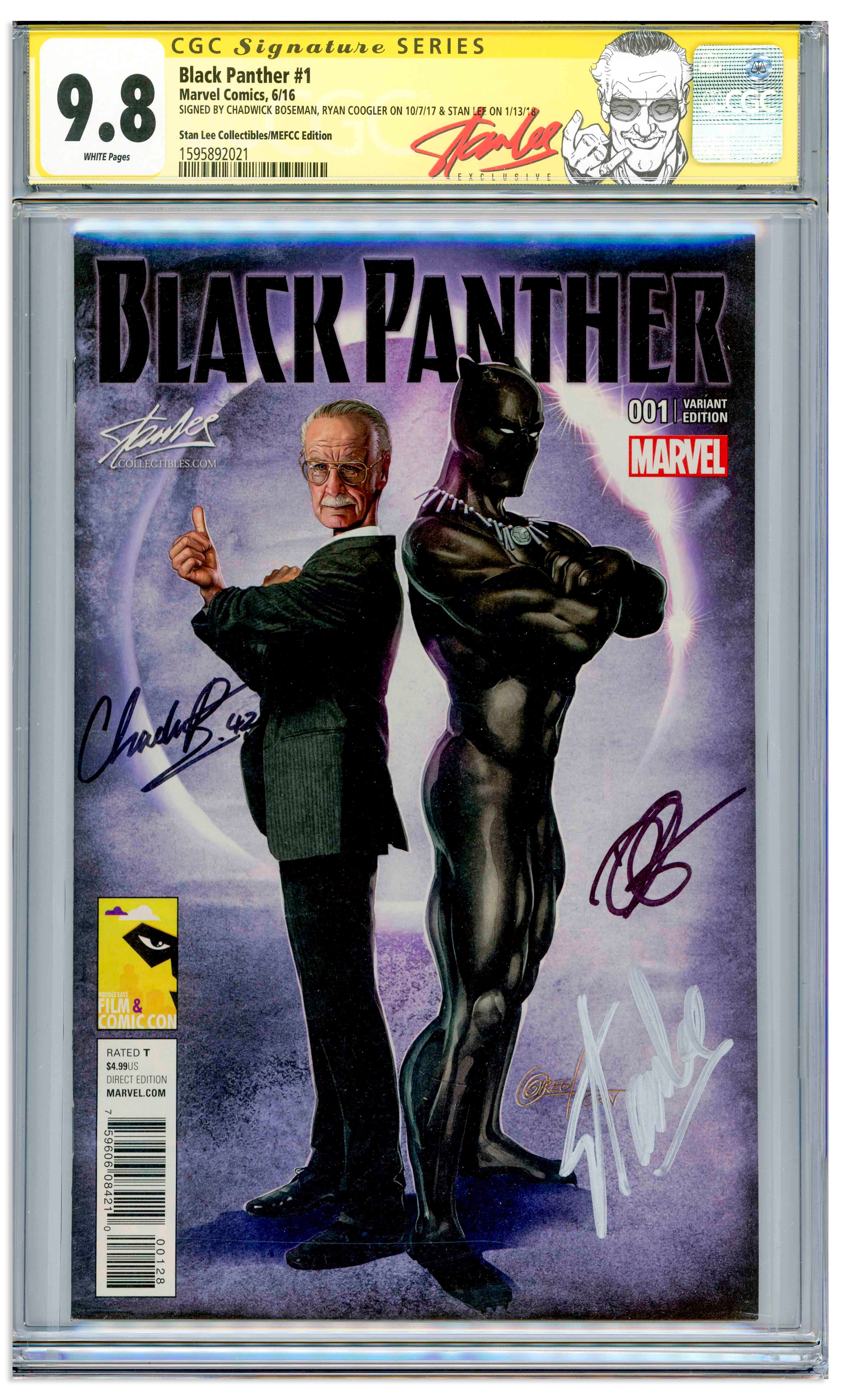 Black Panther #1, signed by Chadwick Boseman and Stan Lee