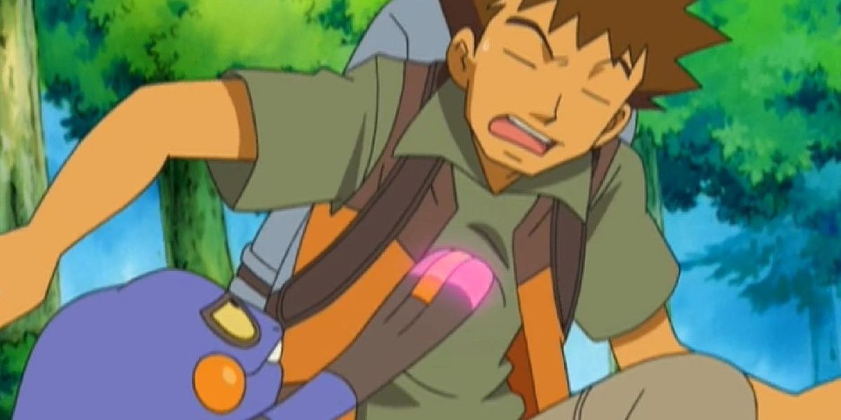 Pokemon Croagunk chastising Brock