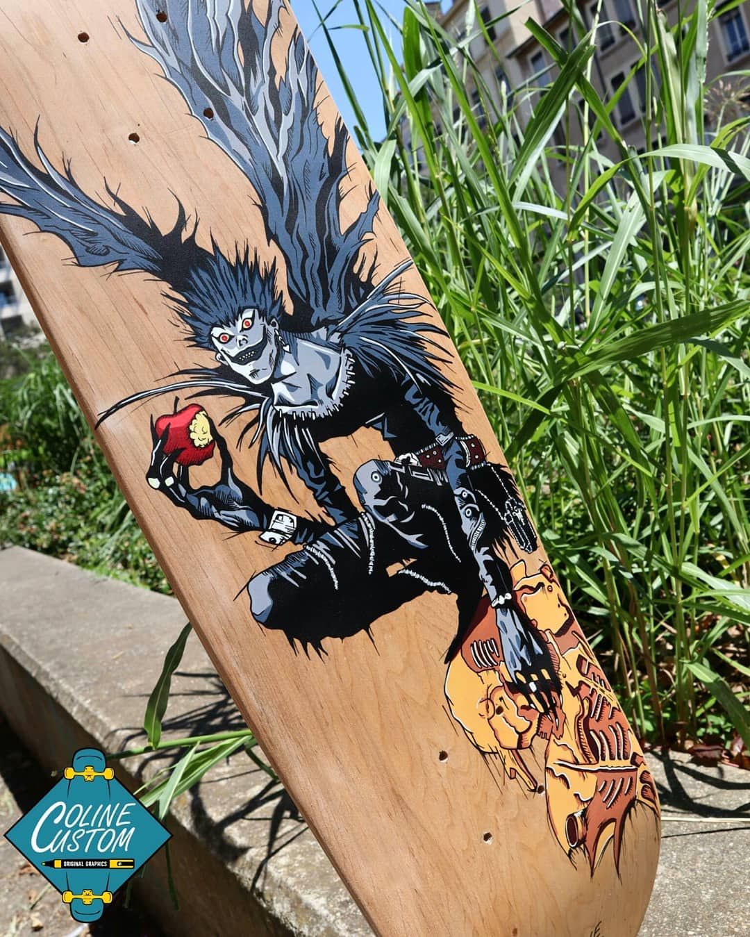 custom ryuk from death note skateboard deck design by colinecustom (skateboard)