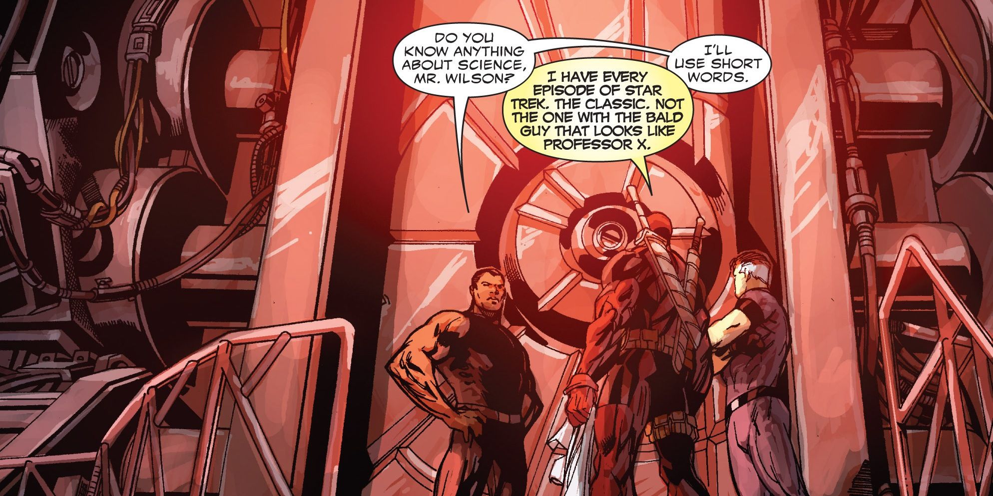 Deadpool speaks to Reed Richards and T'Challa about science and Star Trek.