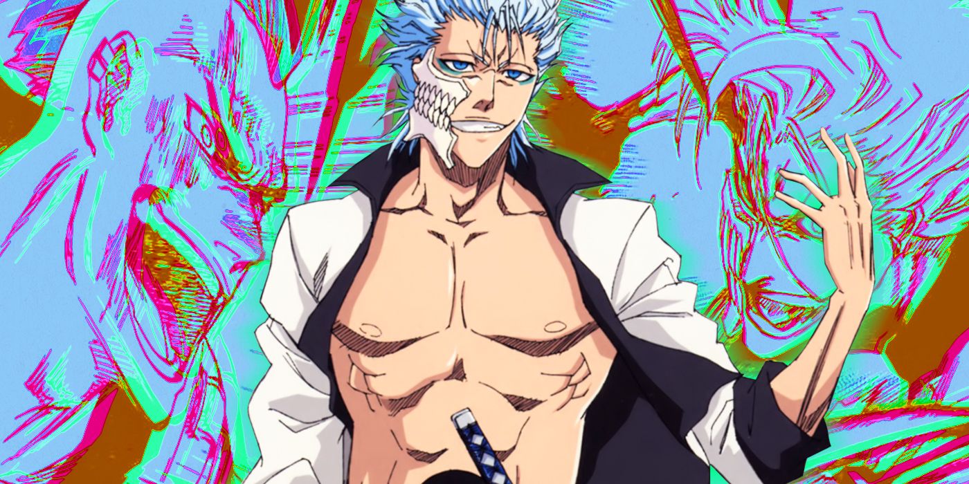 grimmjow looking aggressive in bleach