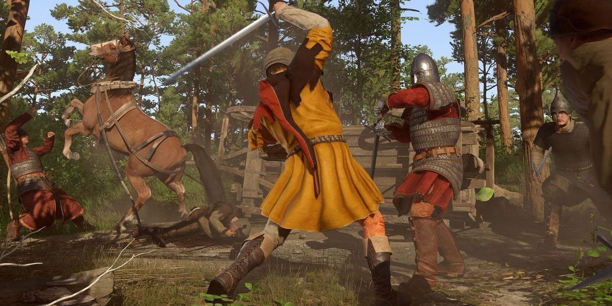 Screenshot of fighting gameplay from Kingdom Come Deliverance.