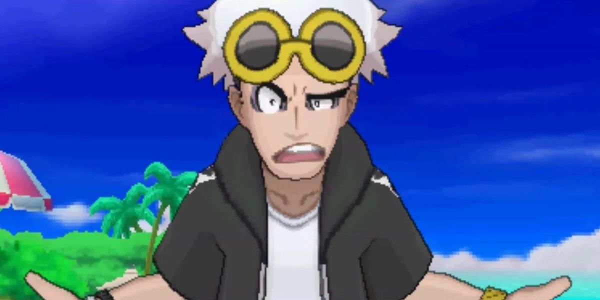 Guzma with a confused look on his face in Pokemon Sun & Moon