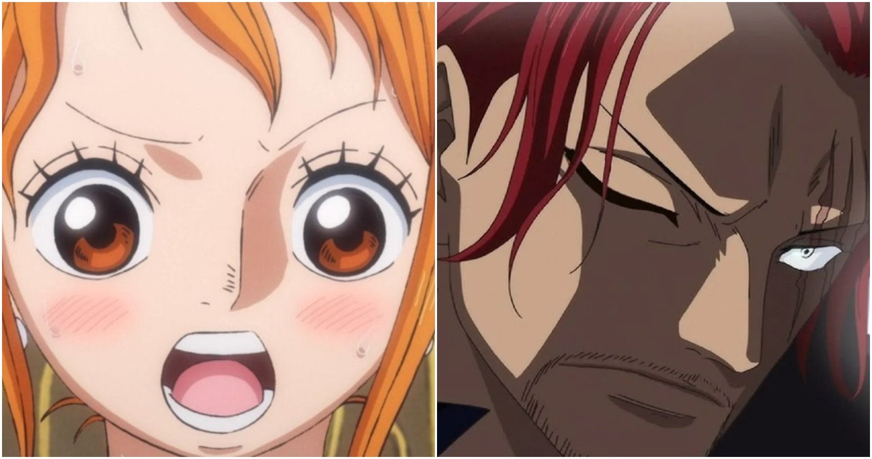 Split image: Nami and Shanks from One Piece