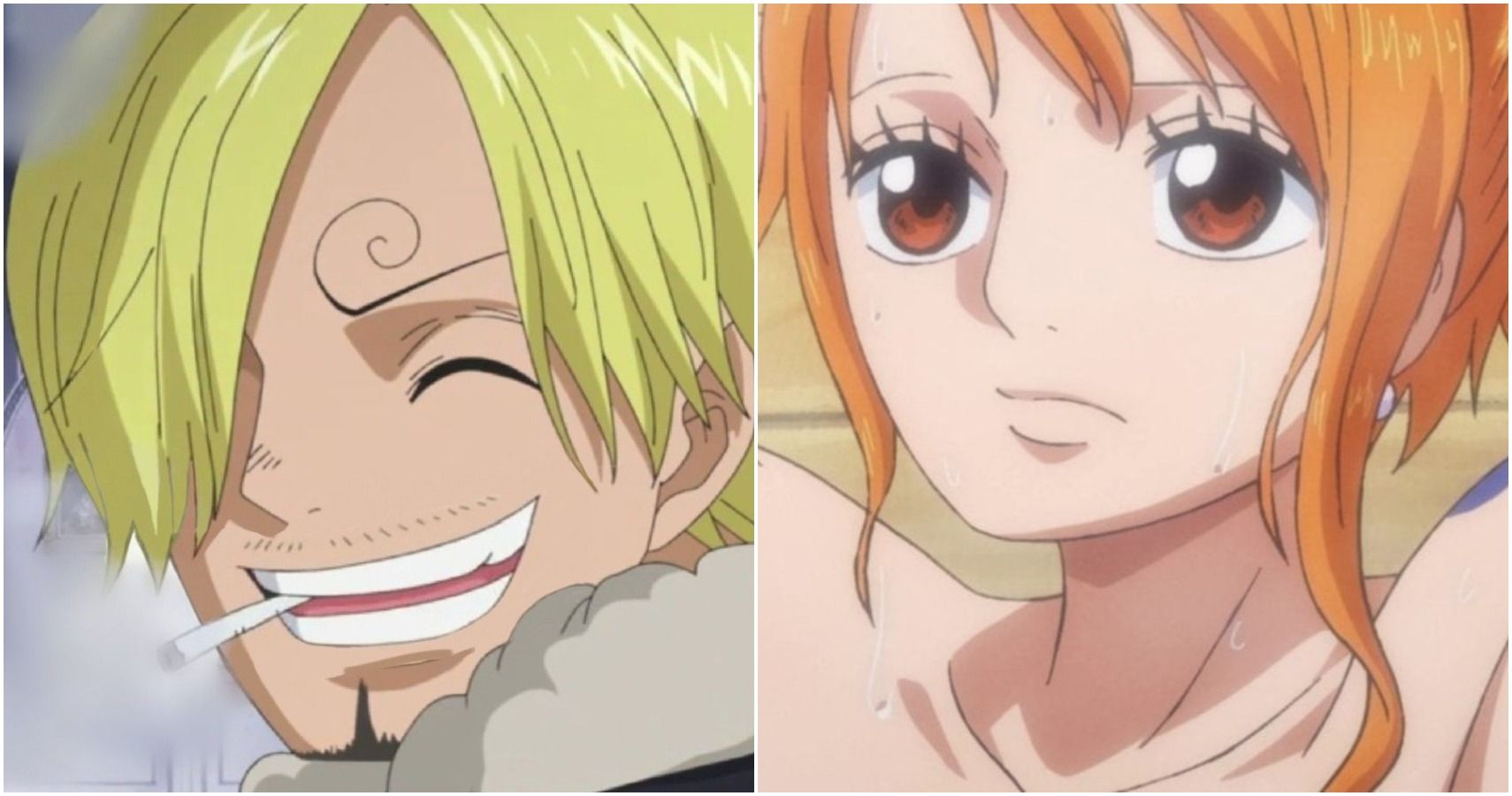 split image: Sanji and Nami from One Piece