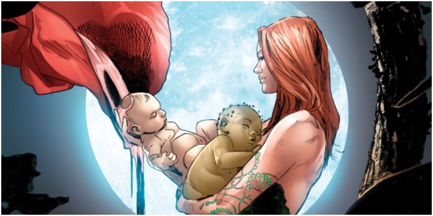 Panel of Ivy holding newborns Hazel and Rose