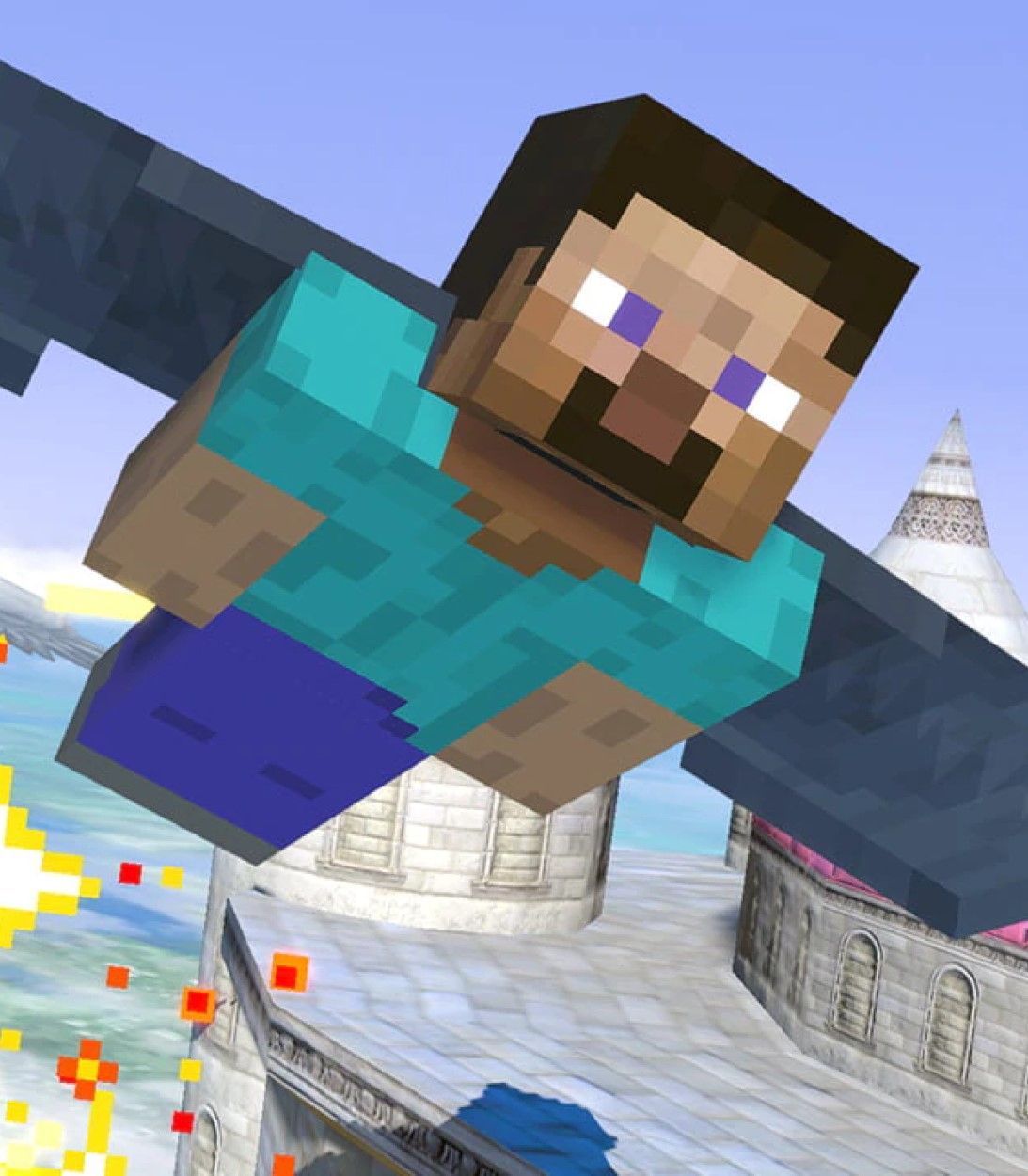 Minecraft Steve in Smash Bros.