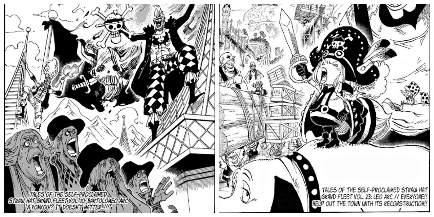 Leo and Bartholomew in the manga cover story One Piece
