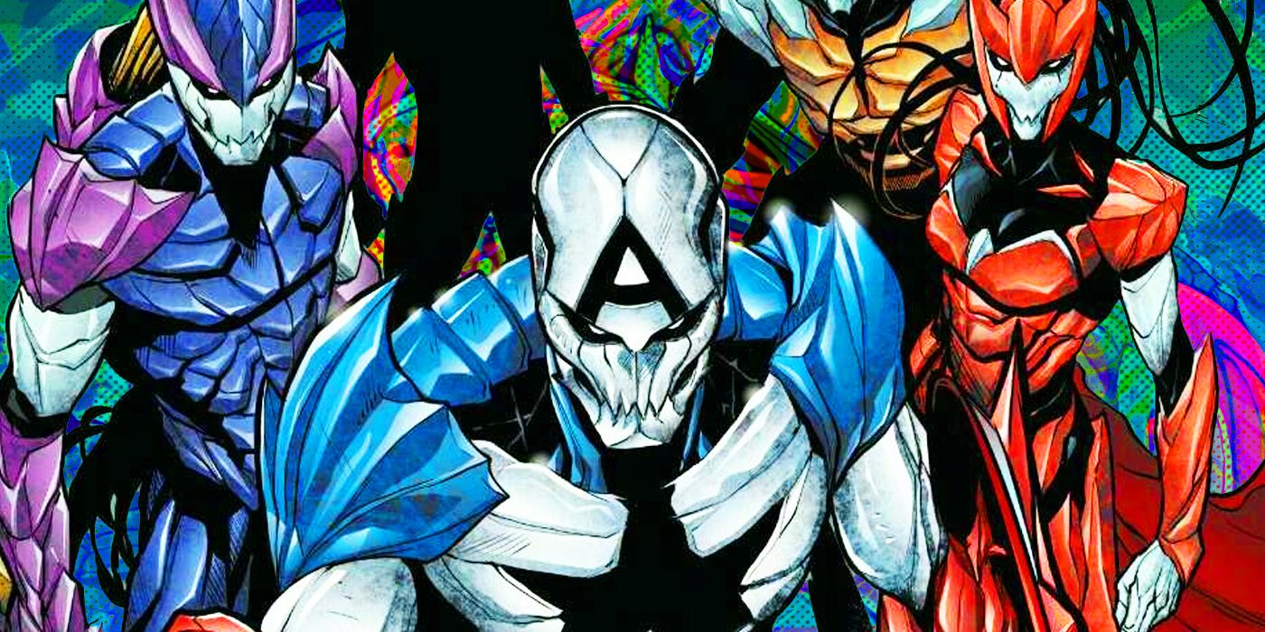 Symbiote-wearing versions of Poison-controlled heroes from Marvel Comics' Venomverse event
