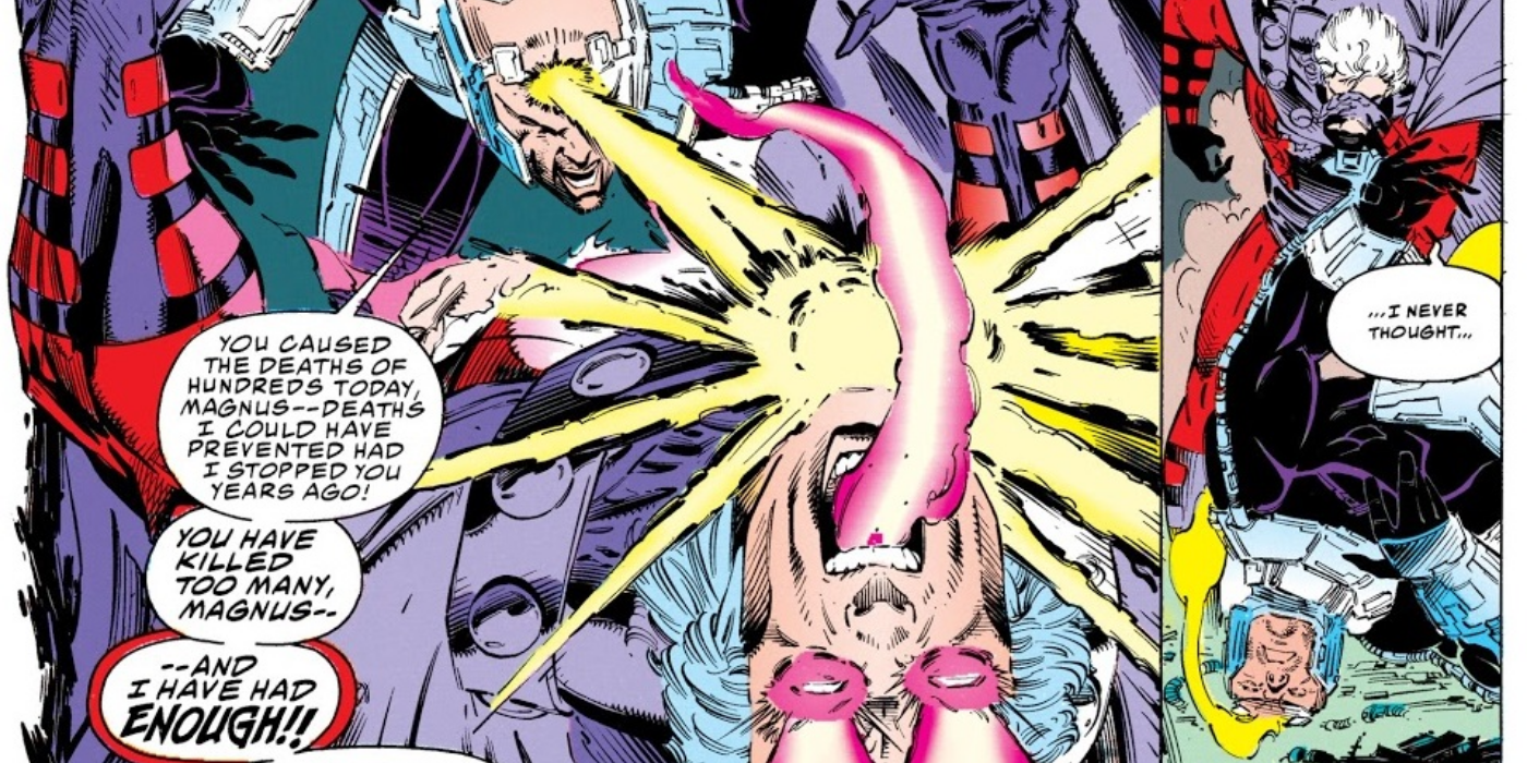 A mente de Xavier limpa Magneto na Marvel Comics X-Men-25.