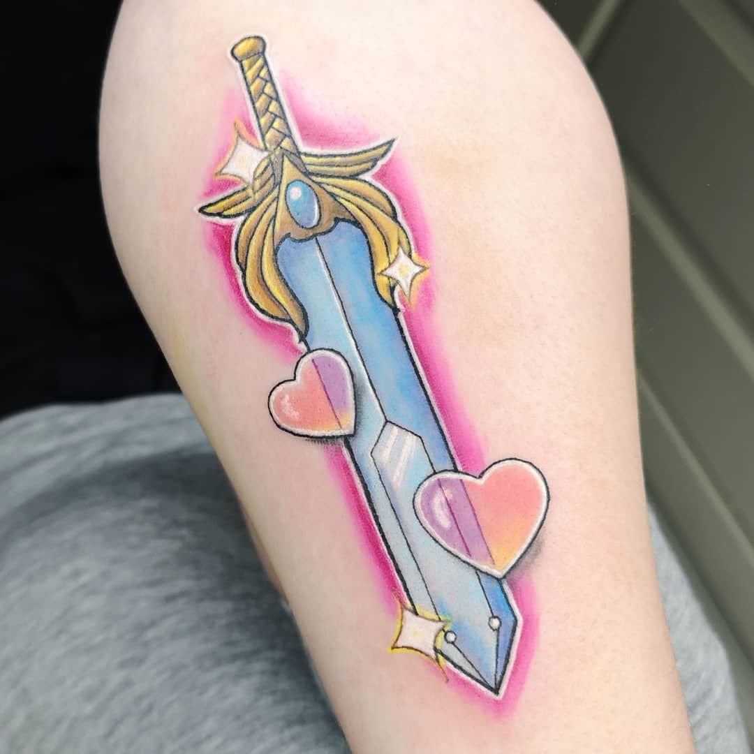 she-ra sword tattoo with hearts