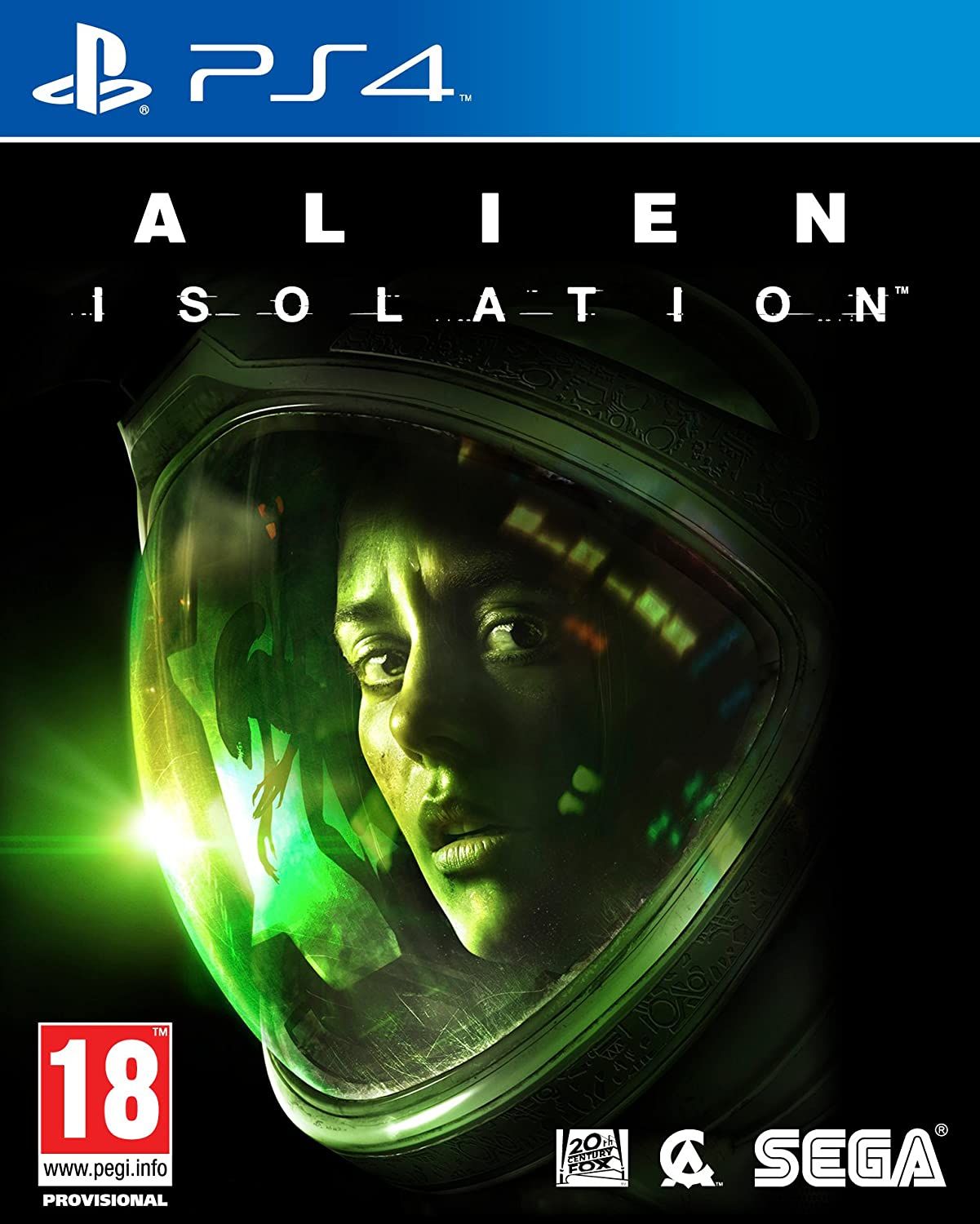 A Xenomorph in the reflection of a terrified astronaut's helmet on the cover case for Alien Isolation