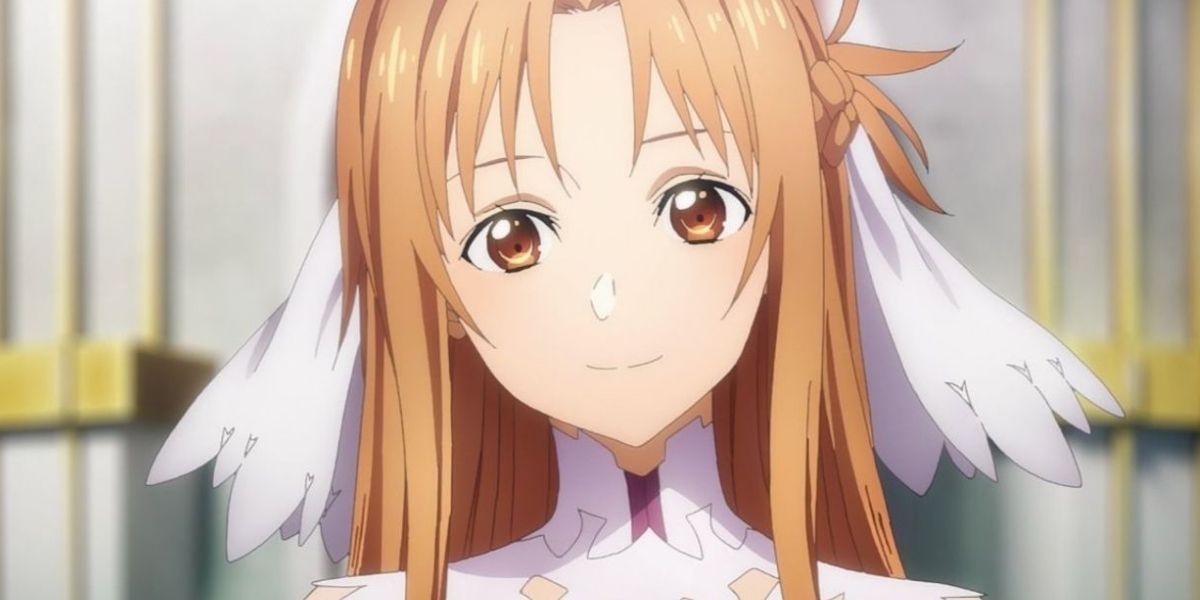 Asuna smiling in Sword Art Online