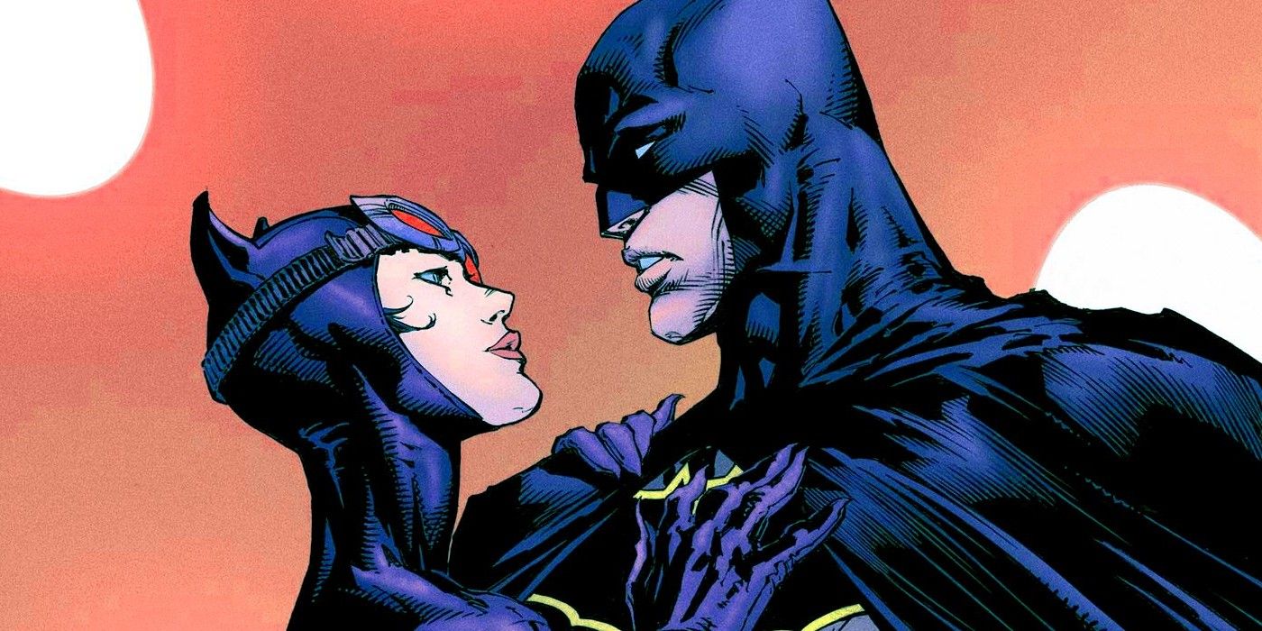 Catwoman and Batman tender moment