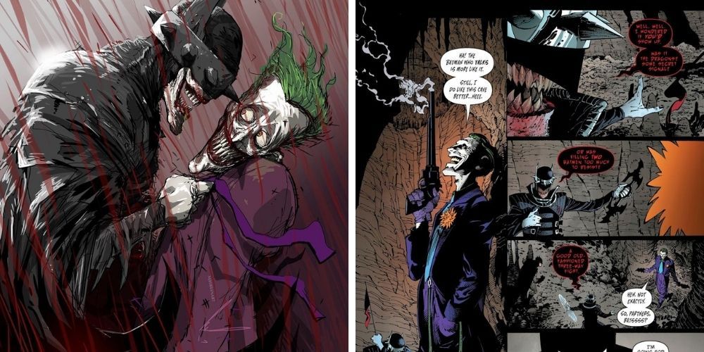Batman and Joker vs The Batman Who Laughs Dark Knight Metal