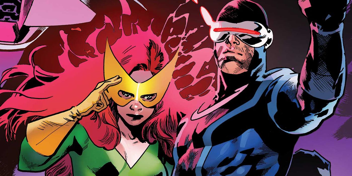 Jean Grey uses her powers while standing with Cyclops in Marvel Comics