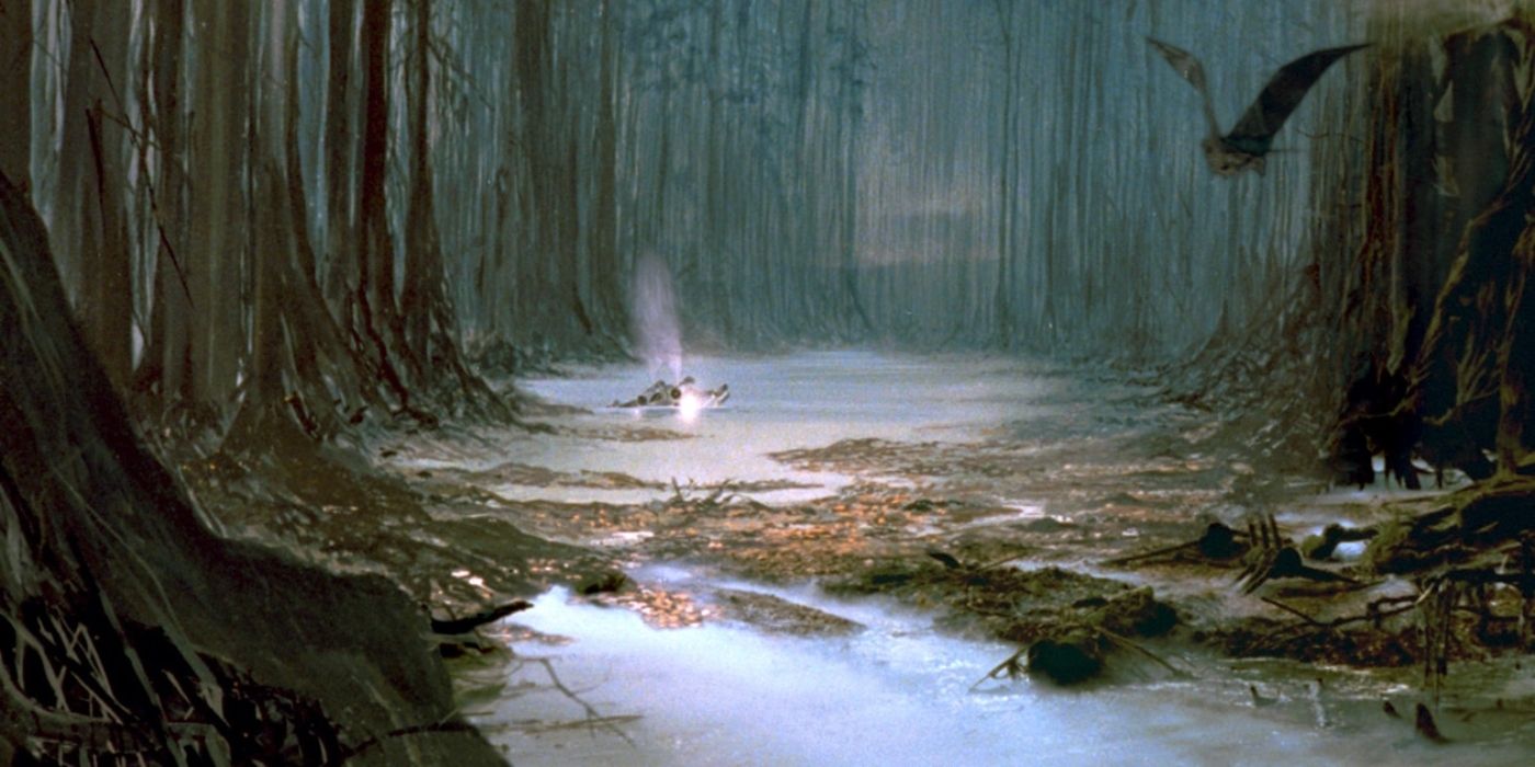 The swamps of Dagobah where Yoda trained Luke Skywalker.