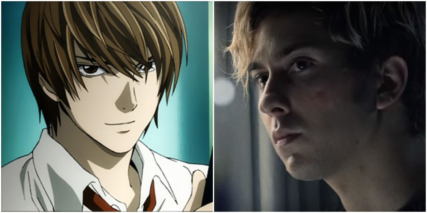 Light in Death Note anime and Netflix film