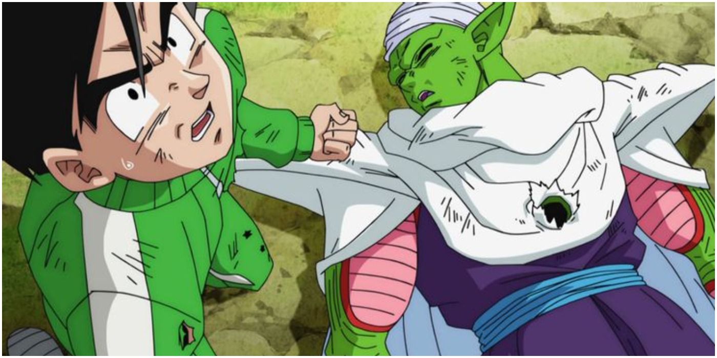 Anime Dragon Ball Super - Piccolo and Gohan after Piccolo Protects Gohan From Frieza