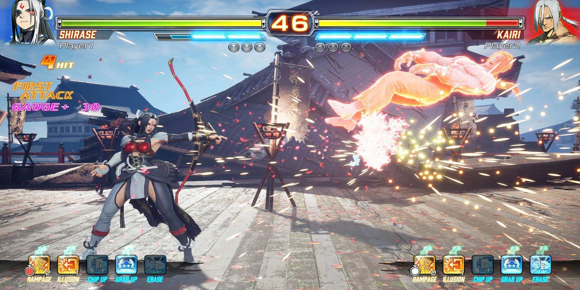 Shirase e Kairi lutando entre si from Fighting EX Layer