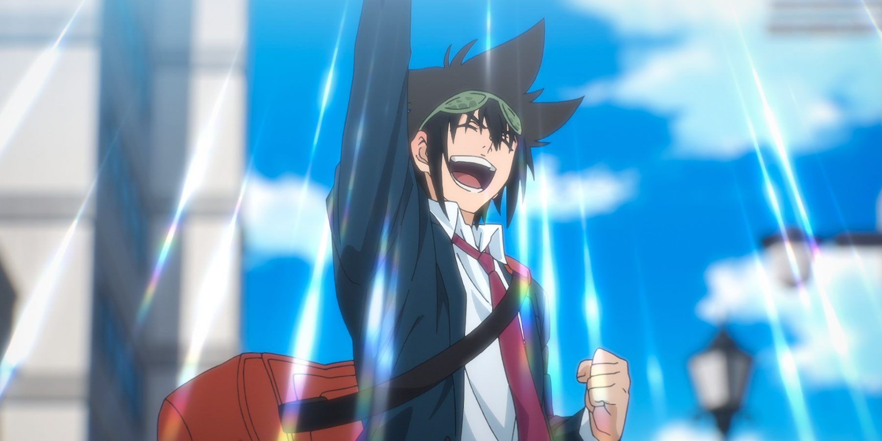 Jin Mori cheers for fighting in God Of High School Anime