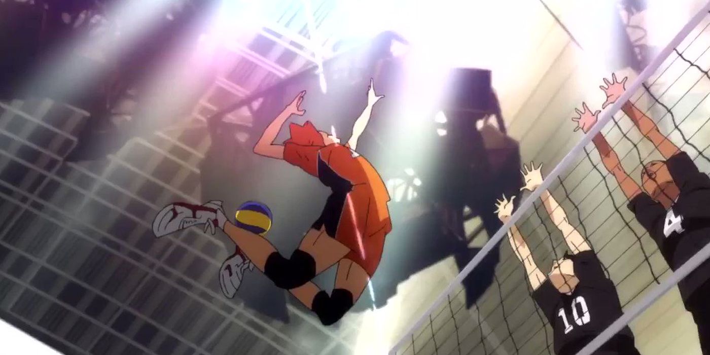 Hinata Showing Off His Jumping Prowess In Haikyuu