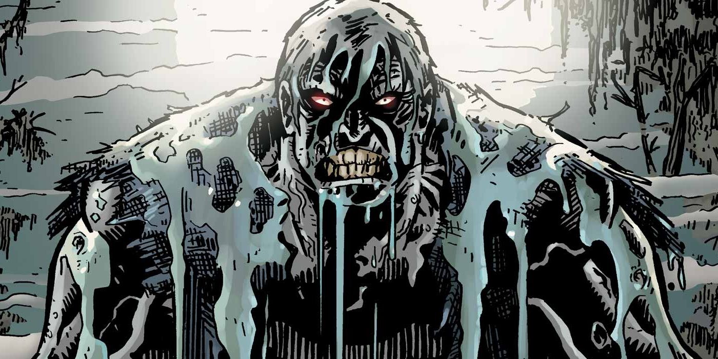 a still of Solomon Grundy covered in muck