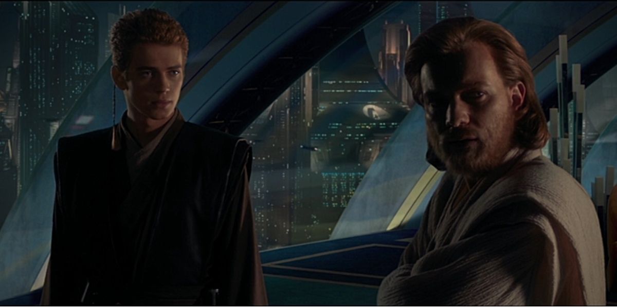 Obi-Wan and Anakin sense a disturbance in the Force