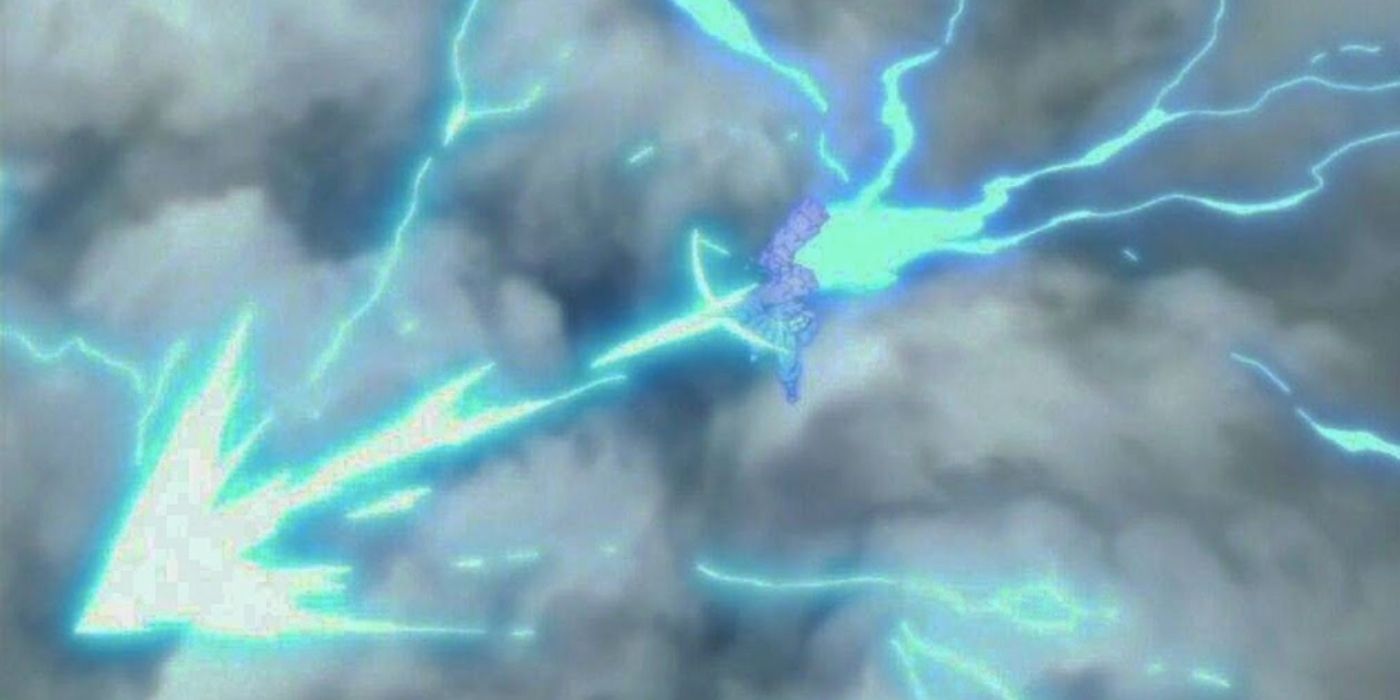 Sasuke Using Indra's Arrow On Naruto During Their Final Battle