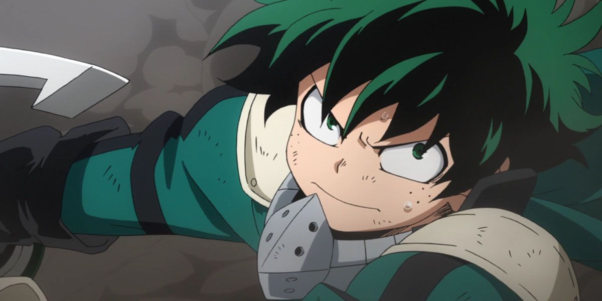 Deku in the middle of a fight