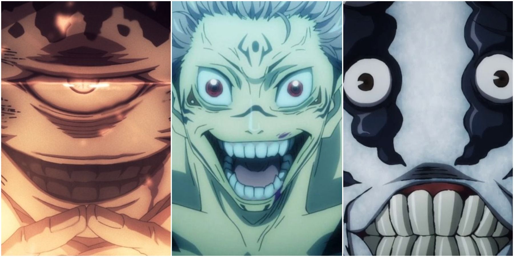 Three Special Grade Curses, including Sukuna, the most powerful, appearing in Jujutsu Kaisen