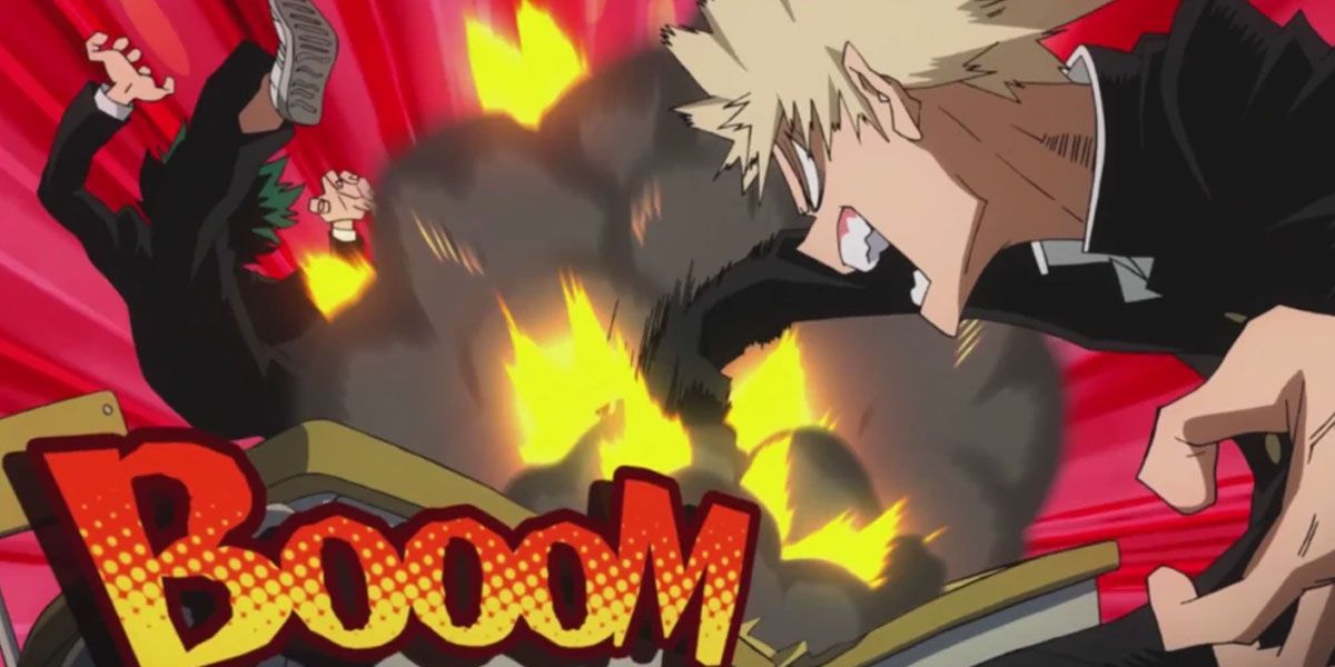Katsuki bullies Deku by using his explosion quirk