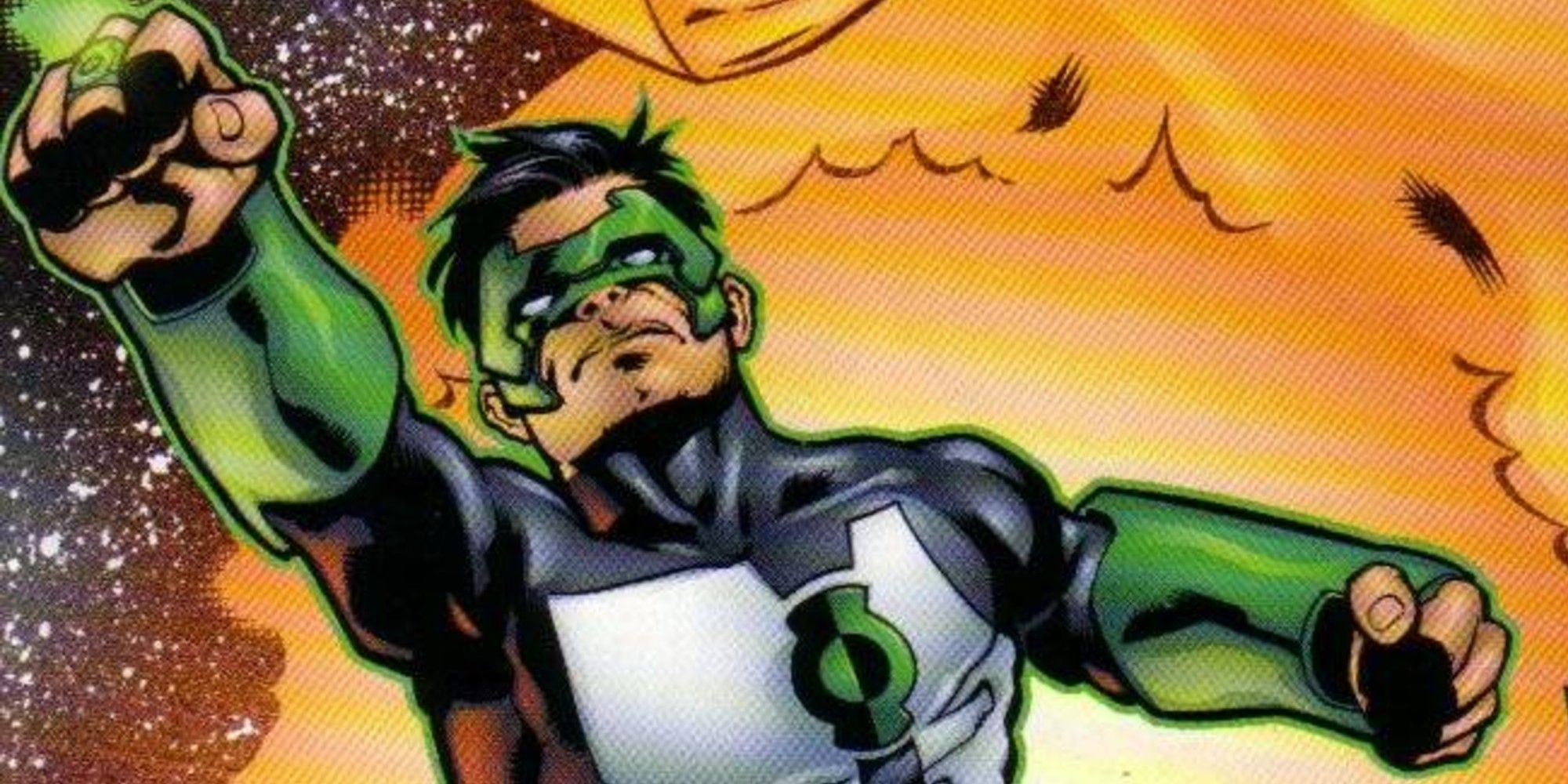 Kyle Rayner flying through outer space in DC Comics