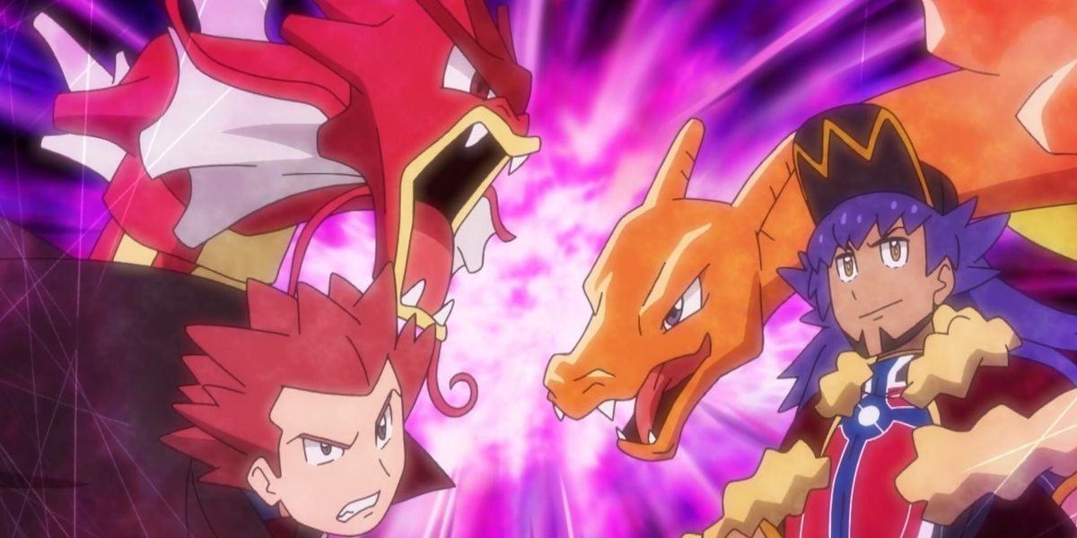 Lance vs. Leon, Charizard and Gyrados, Pokemon Journeys