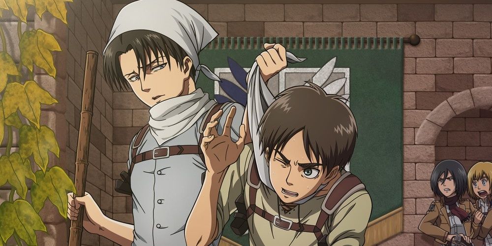 Levi and Eren Argue While Cleaning Attack on Titan