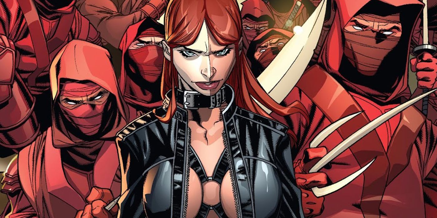Marvel artwork features Typhoid Mary leading an army of Hand ninjas