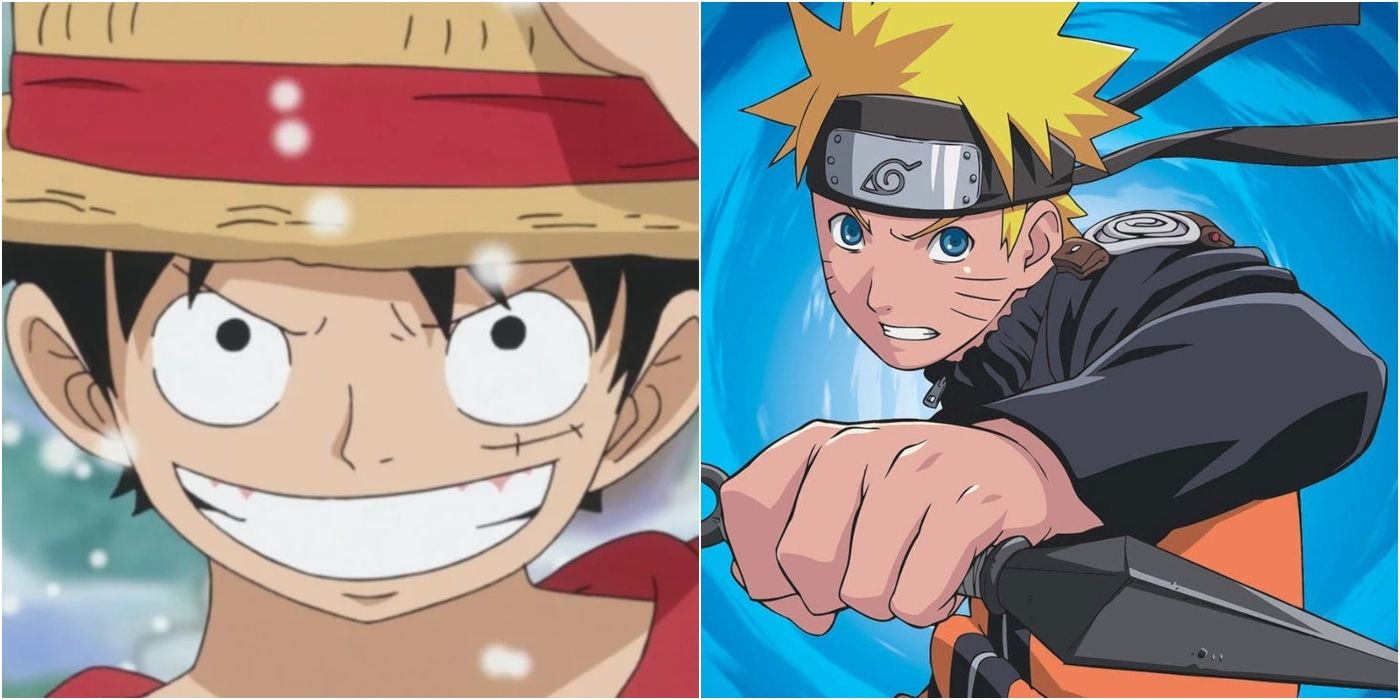 Naruto and Luffy collage