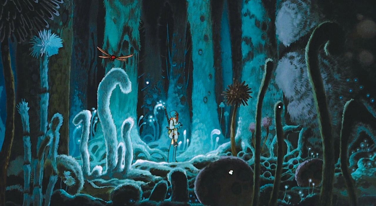 Nausicaa walks through the toxic jungle