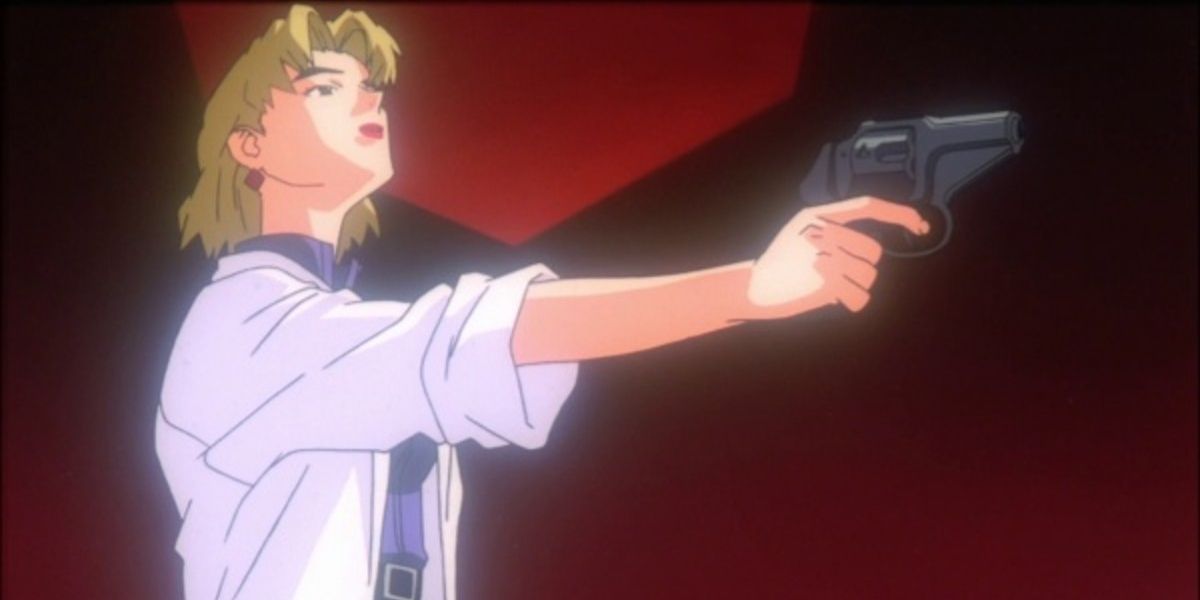 Anime Neon Genesis Evangelion Ritsuko Gun Pulled