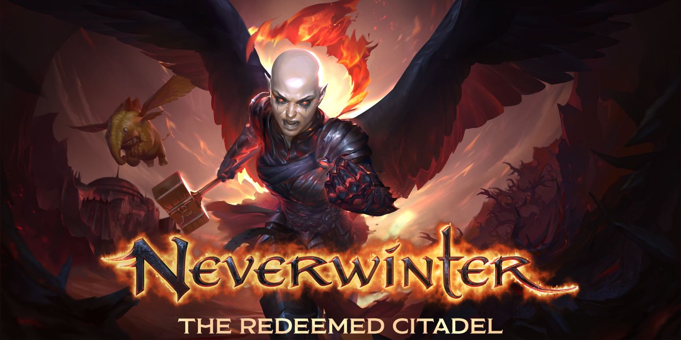 neverwinter the redeemed citadel artwork, the angel zariel surrounded by flames