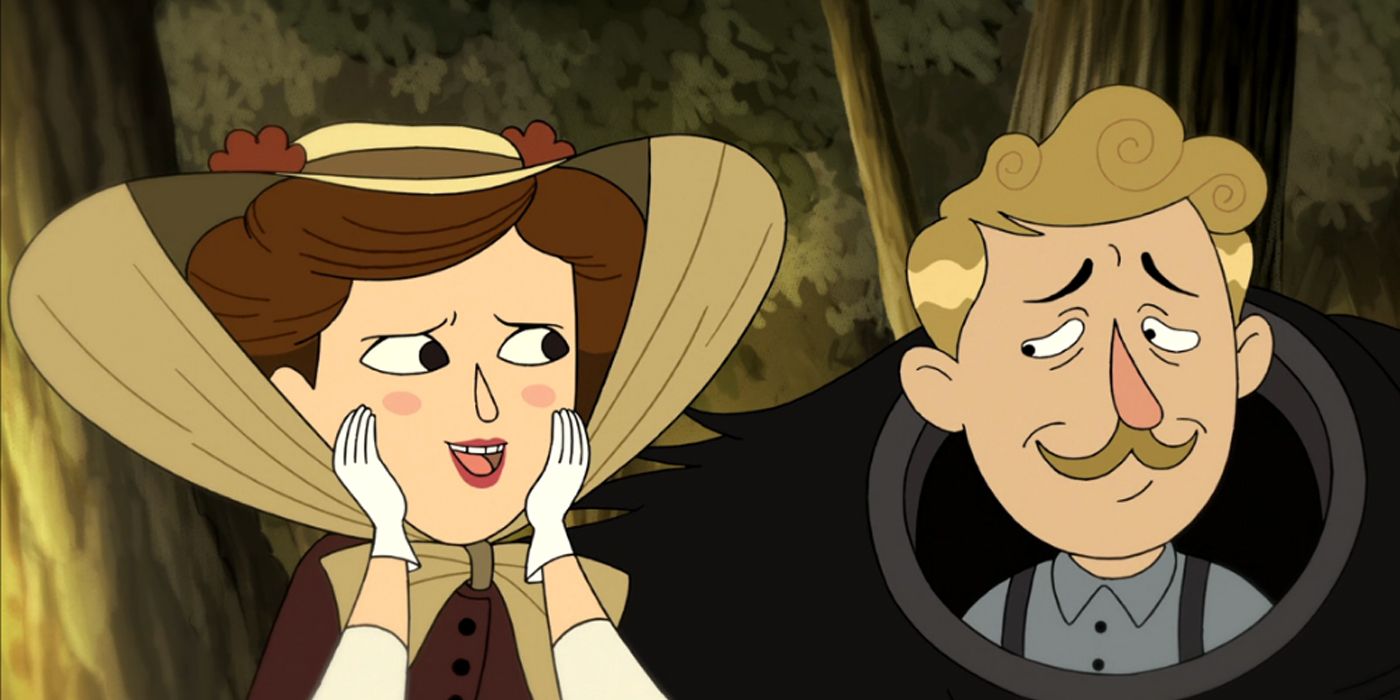 Miss Langtree and Jimmy Brown in gorilla suit in Over The Garden Wall