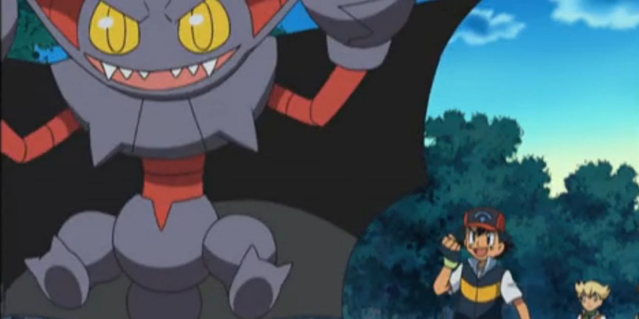 Ash calls forward his Gliscor to fight in the Pokemon anime