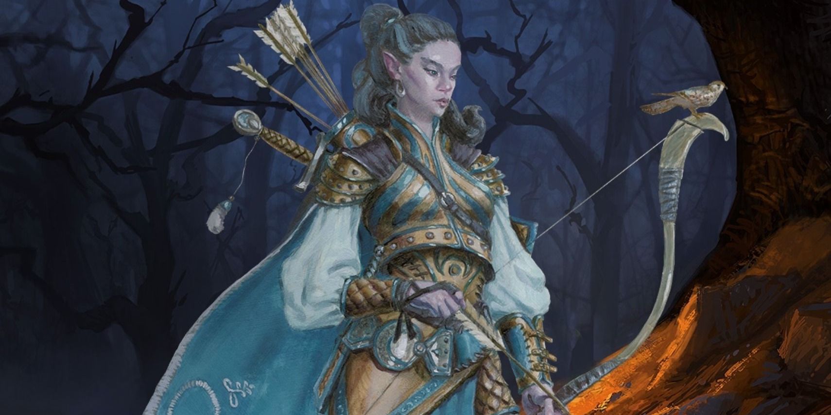 Art of an elven ranger with a quiver and bow