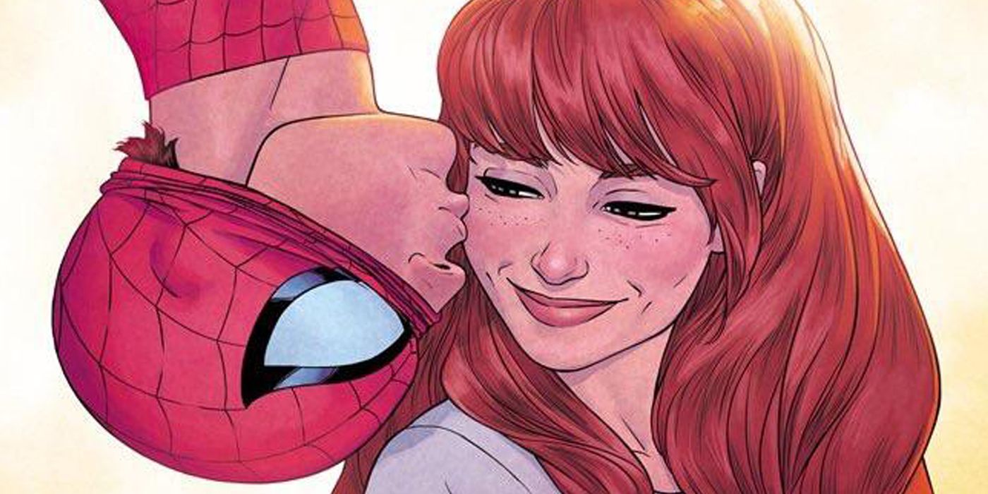 Spider-Man kissing Mary Jane