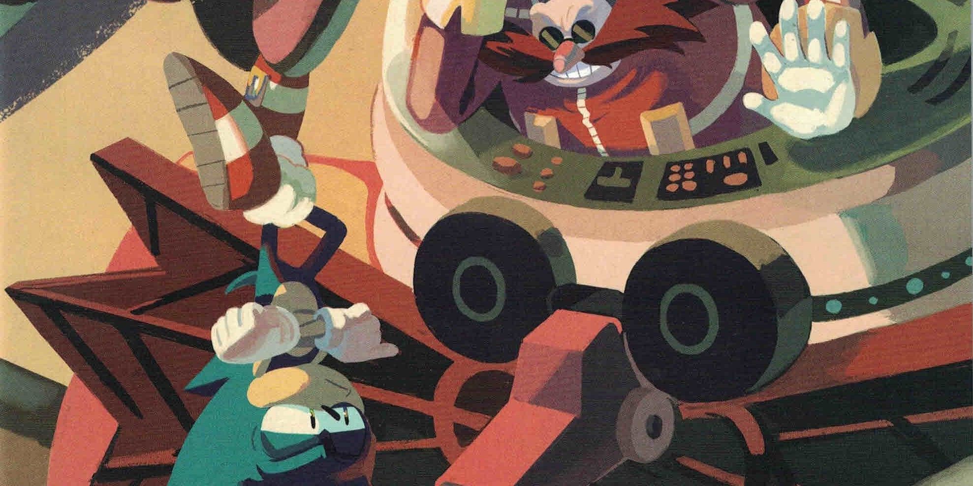 Sonic IDW Comics Sonic Hangs From Eggman Robot