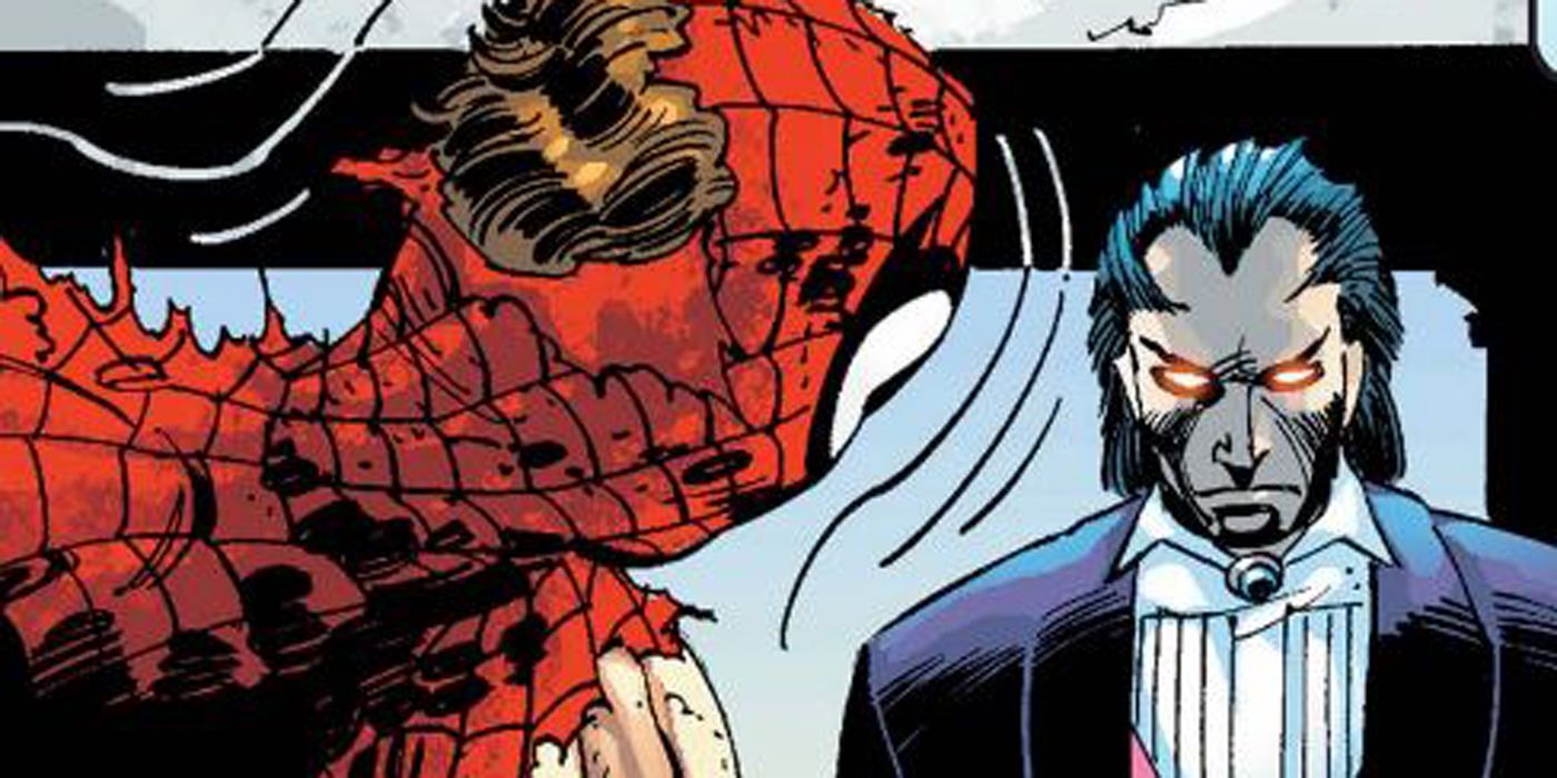 Spider-Man battles Morlun for the first time.