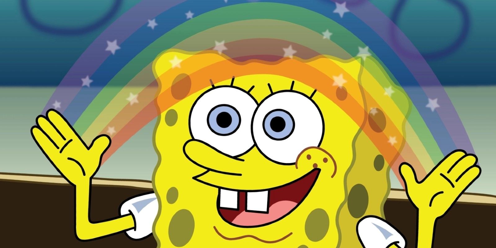 Spongebob with Rainbow