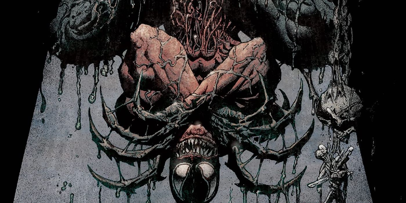 Pat Mulligan as Toxin hanging upside down on the cover of Marvel's Toxin #5 (2006).