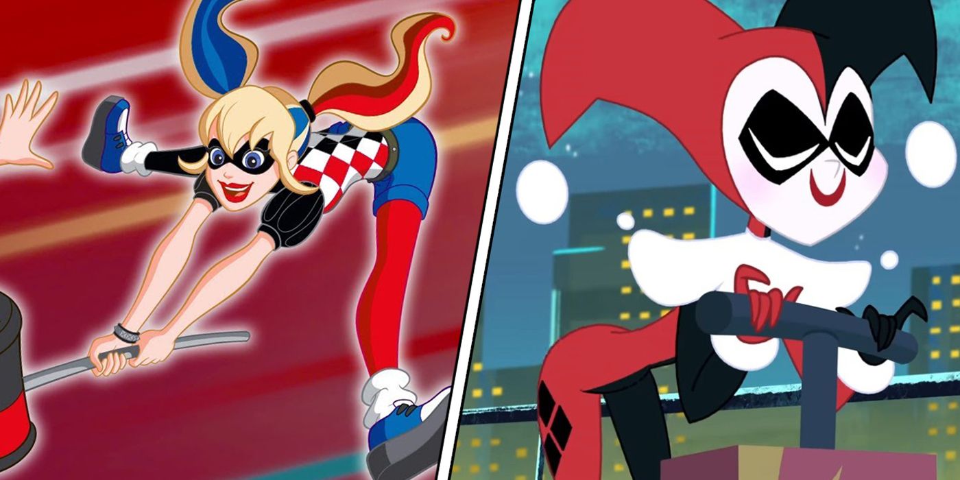 Two versions of Harley Quinn on DC Super Hero Girls