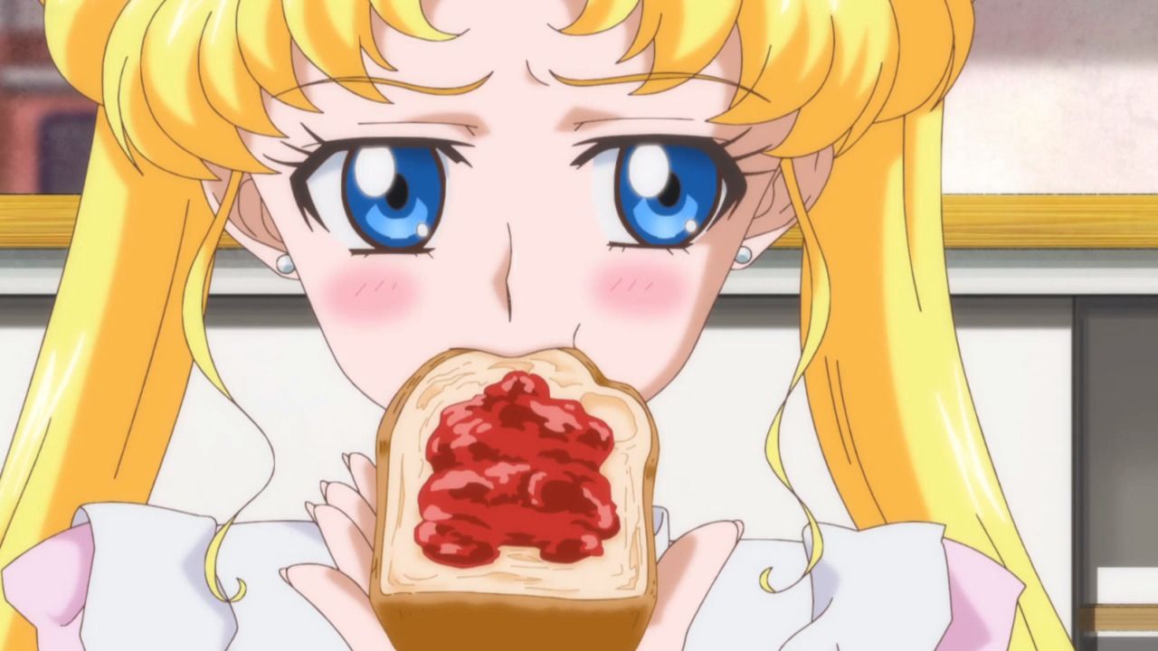 Usagi Eating A Slice Of Bread